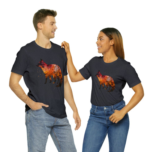 Autumn Fox Silhouette - Short Sleeve Tee